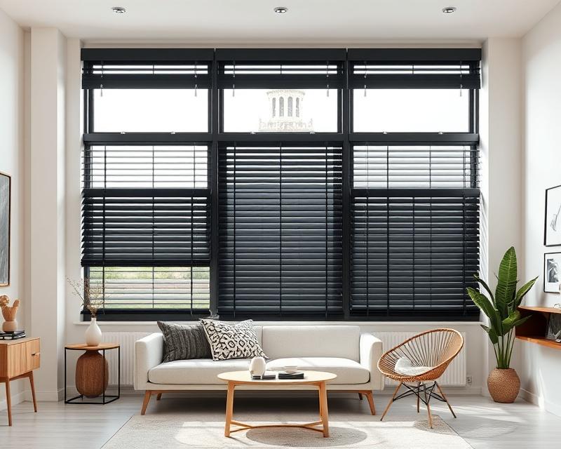 Czarne drewniane żaluzje do wnętrz: styl, dopasowanie i aranżacje