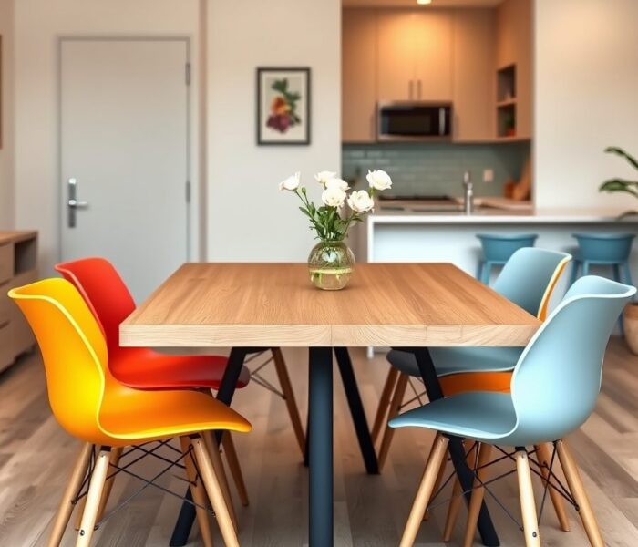 Stół i krzesła do mieszkania pod wynajem: jak wybrać trwałe i łatwe w utrzymaniu meble dla najemców