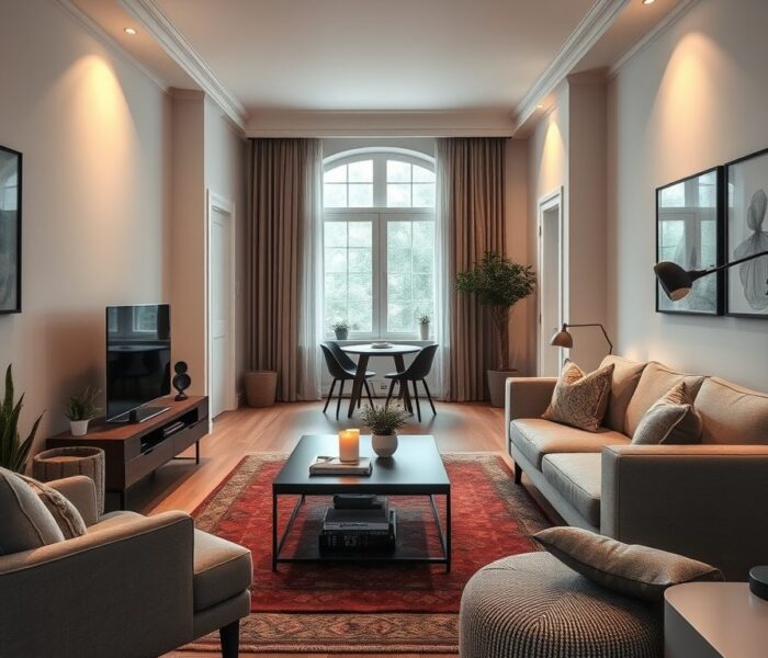 Wąski salon: jak ustawić meble, by uniknąć efektu tunelu i zyskać funkcjonalną przestrzeń