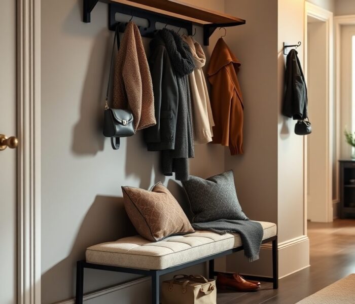 Ergonomia przedpokoju: jak zaaranżować siedzisko i wieszak dla wygody i porządku
